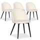 Lot de 4 chaises en métal noir et tissu bouclette crème