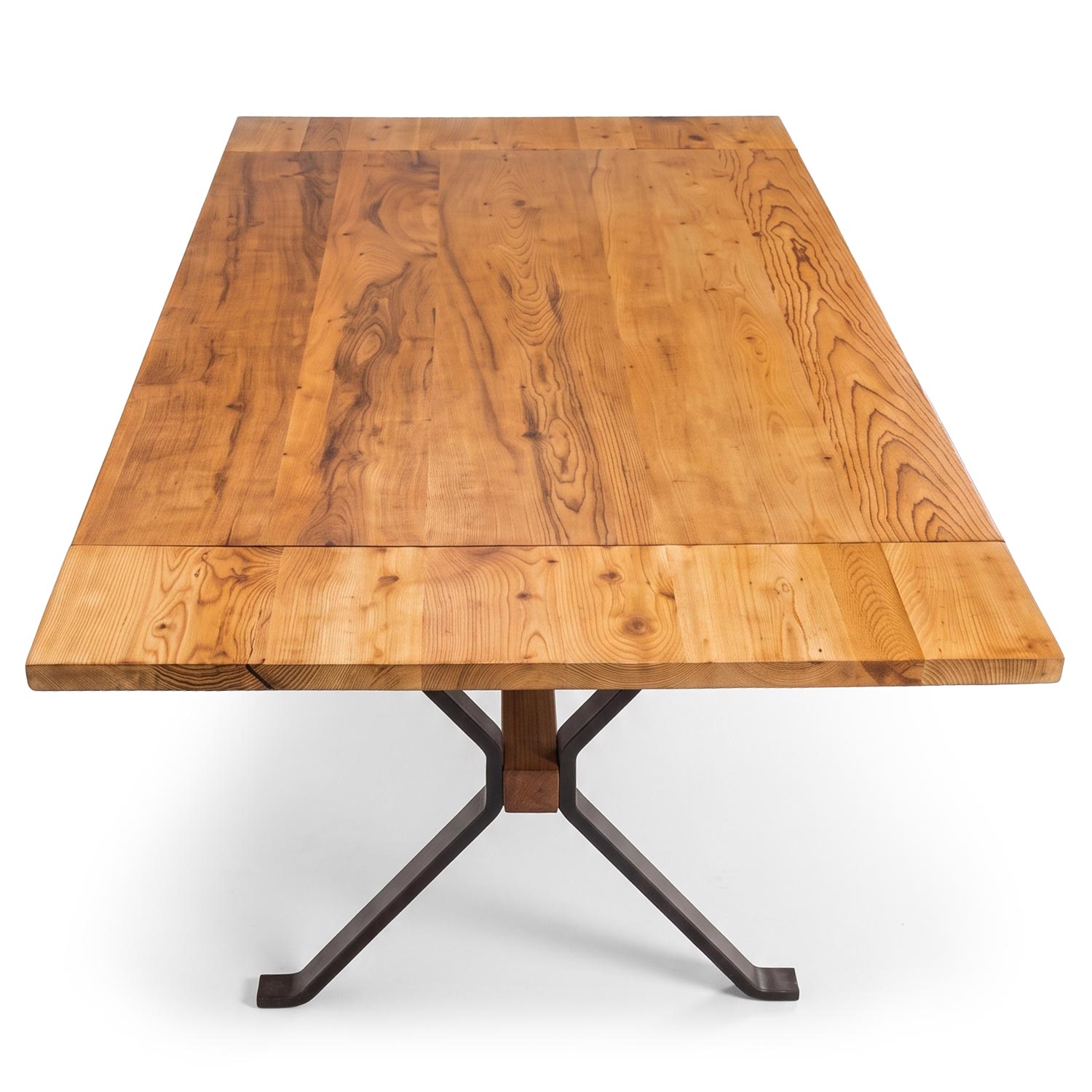 Table à manger rectangulaire style industriel 150cm Rustica Bois de manguier et Métal Noir