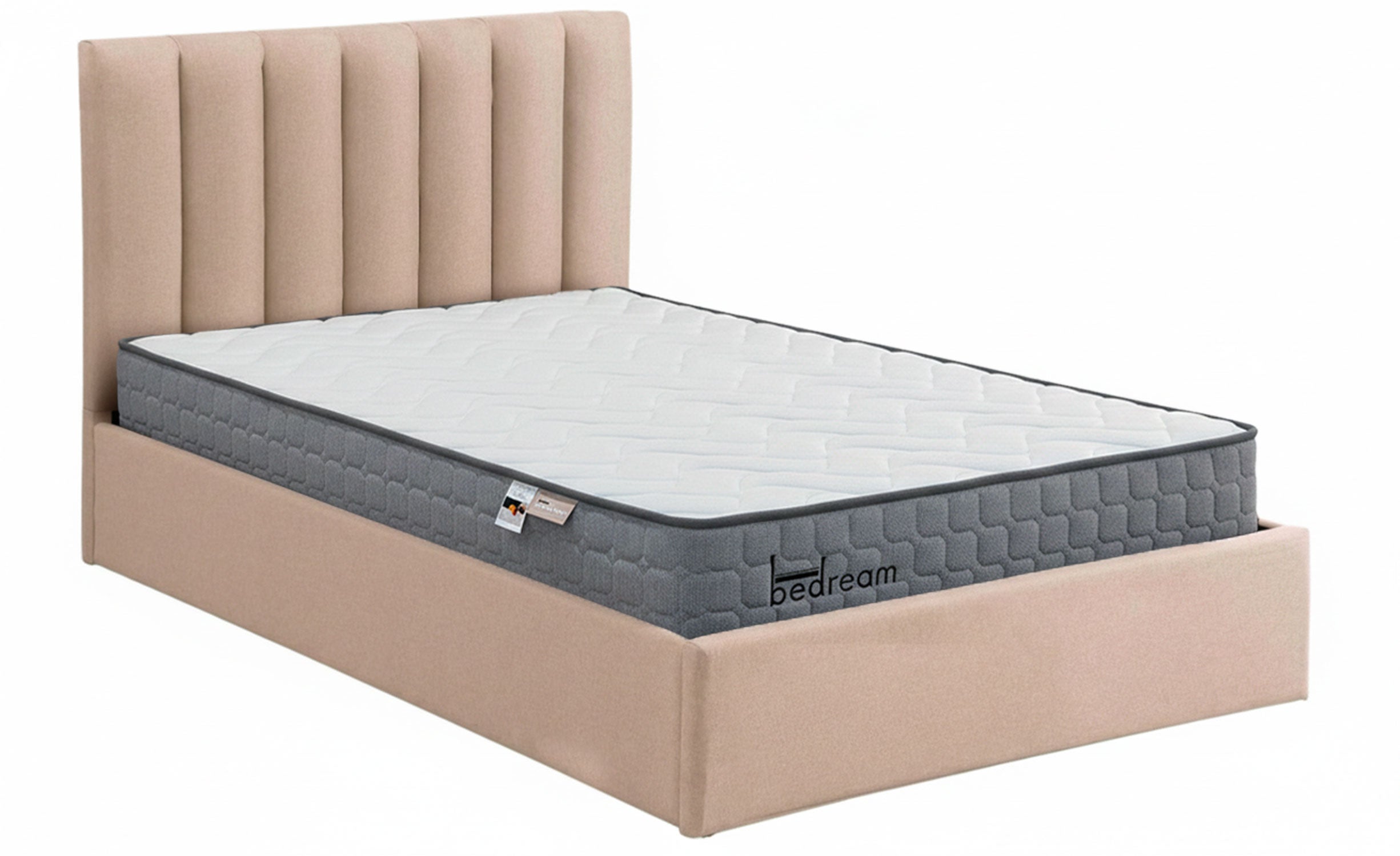 Pack Lit-coffre Songe + Matelas Bedream 140x190cm Tissu Beige