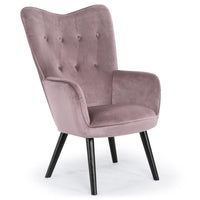 Sillón escandinavo de terciopelo rosa