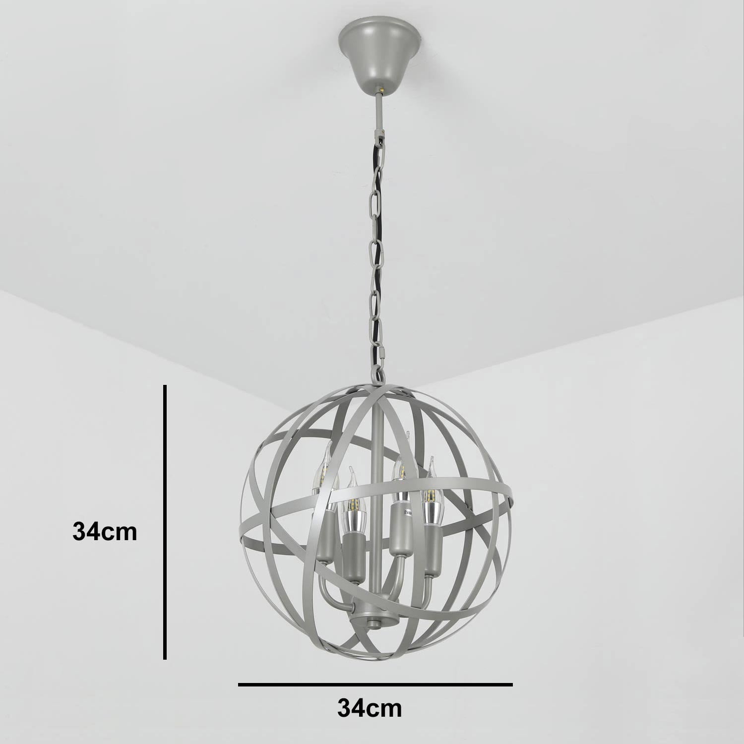 Suspension Jupiter Métal Gris