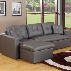 Canapé d'angle convertible en gris