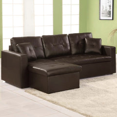 Canapé d'angle convertible marron