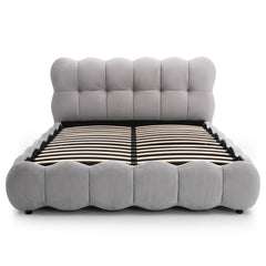 Pack Lit-coffre design boule Bilbola + Matelas Bedream 160x200cm Velours Gris