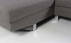 Sofá esquinero Annalo con reposacabezas ajustables tela gris
