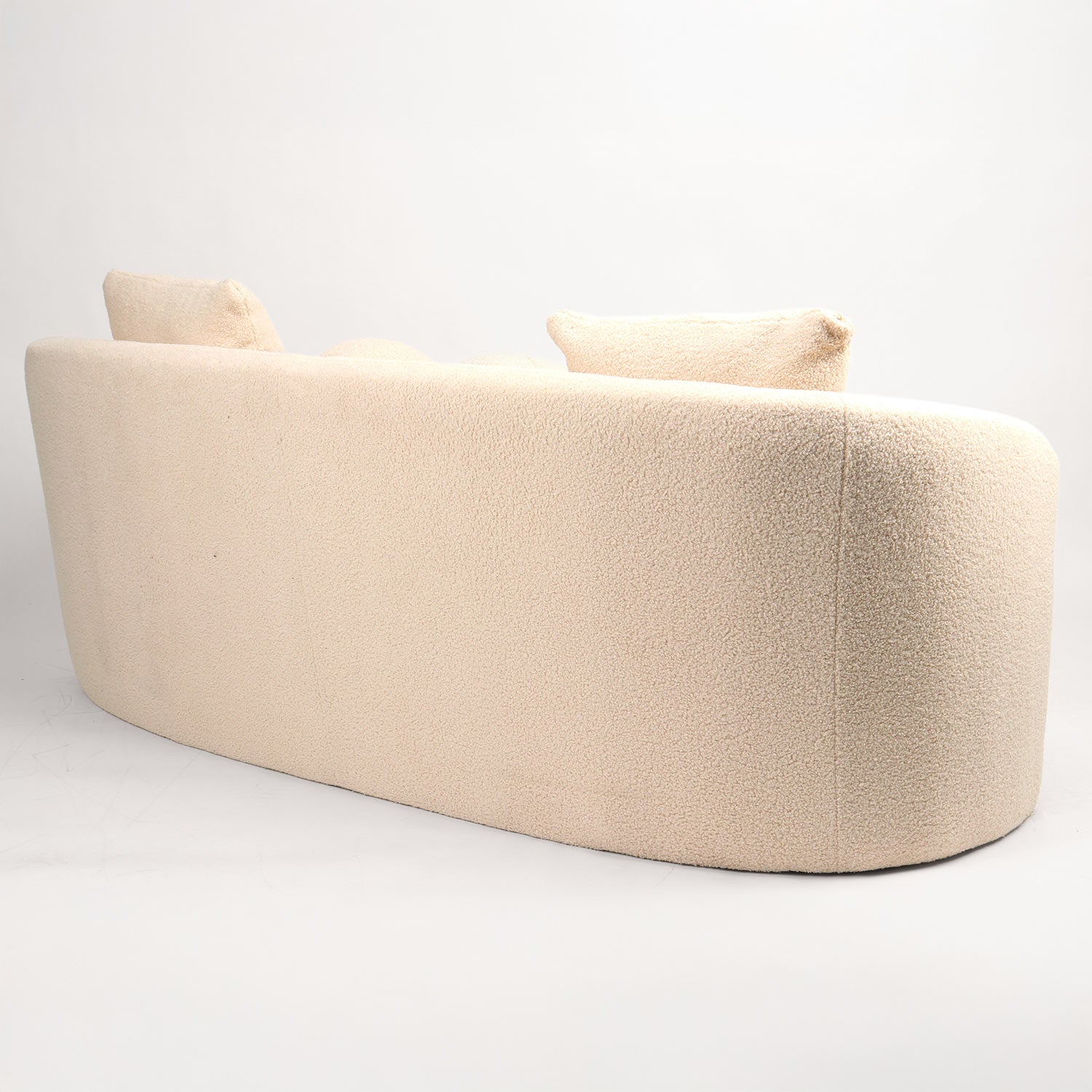 Canapé 3 places au design élégant et incurvé Alex Tissu bouclette Beige