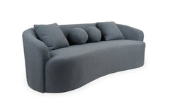 Sofá de 4 plazas Celin XL de tejido bouclé gris y diseño curvo