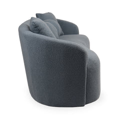 Sofá de 4 plazas Celin XL de tejido bouclé gris y diseño curvo