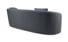 Sofá de 4 plazas Celin XL de tejido bouclé gris y diseño curvo
