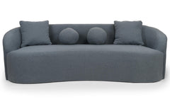 Sofá de 4 plazas Celin XL de tejido bouclé gris y diseño curvo