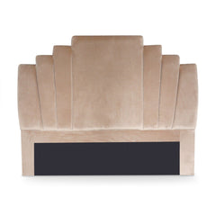 Cabecero de terciopelo Avera topo 140 cm