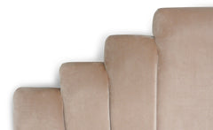 Cabecero de terciopelo Avera topo 140 cm