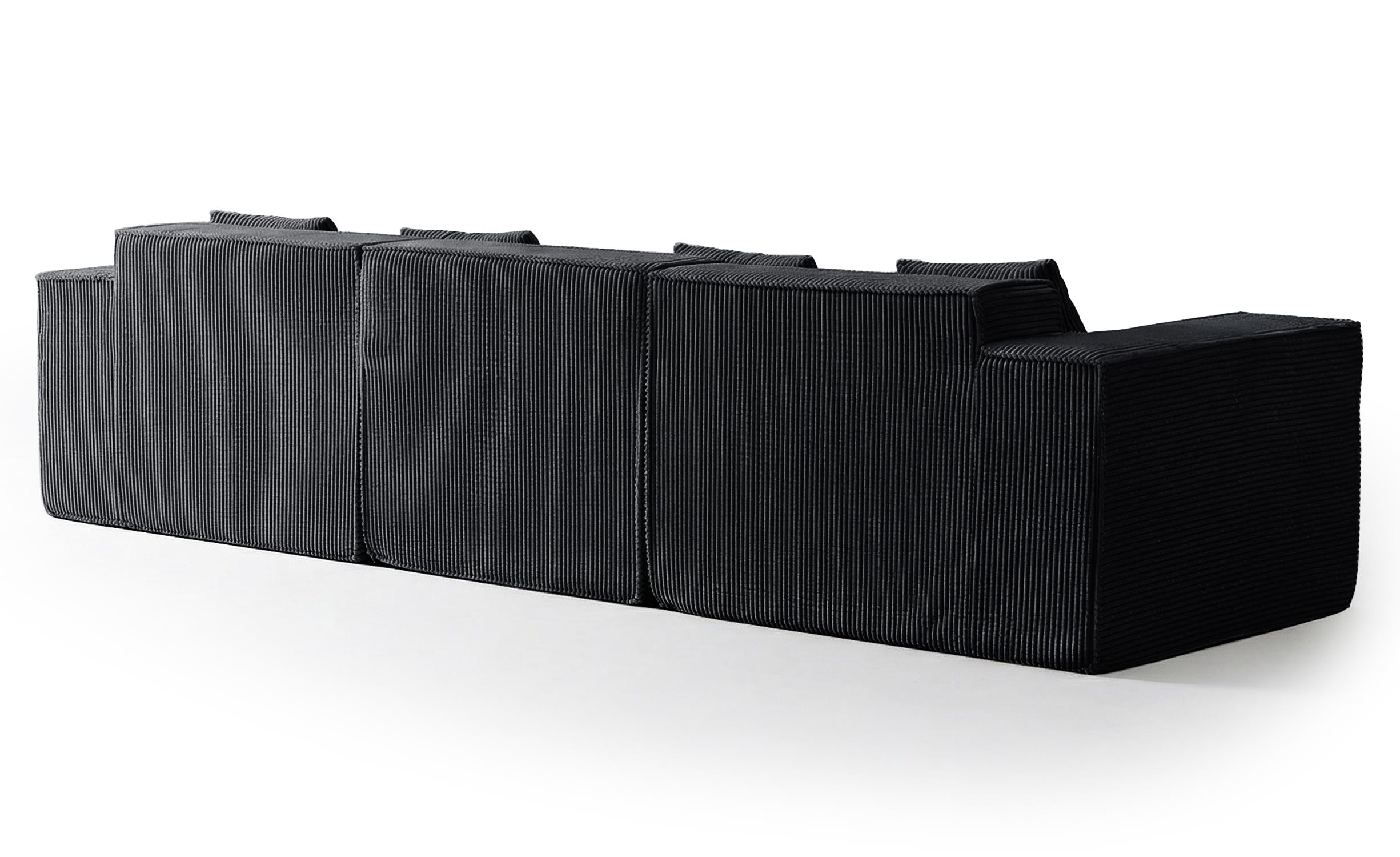 Canapé modulable en angle avec pouf Archiduc Velours Noir