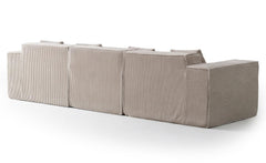 Canapé modulable en angle avec pouf Archiduc Velours côtelé Taupe