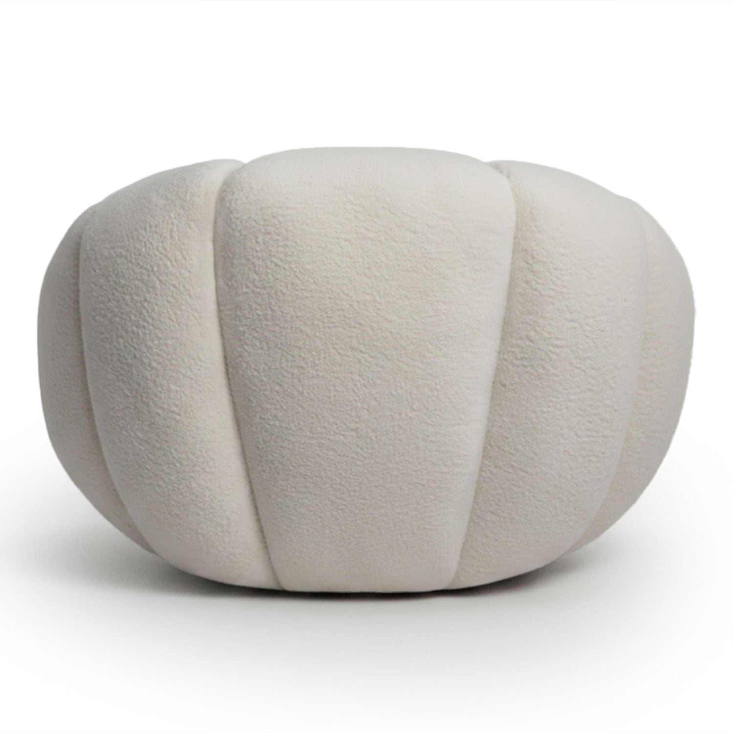 Fauteuil tournant design coquillage Arielina Tissu bouclette Beige