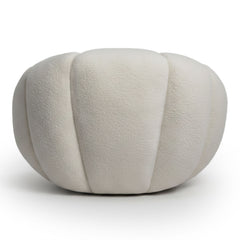 Fauteuil tournant design coquillage Arielina Tissu bouclette Beige