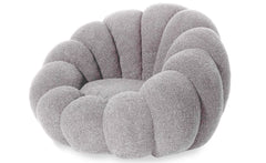 Sillón concha Basha de tela bouclé gris