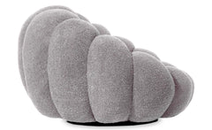 Sillón concha Basha de tela bouclé gris