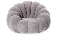 Sillón concha Basha de tela bouclé gris