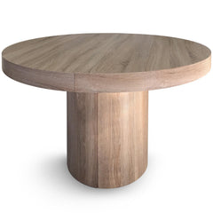 Mesa extensible redonda Alender de roble claro