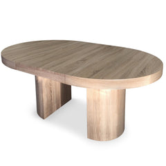 Mesa extensible redonda Alender de roble claro