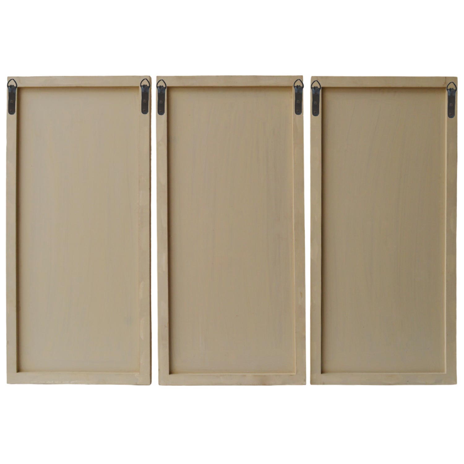 Tête de lit murale triptyque Aurore 160cm Bois sculpté Beige patiné