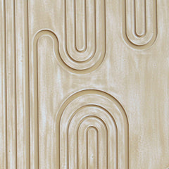 Tête de lit murale triptyque Aurore 160cm Bois sculpté Beige patiné