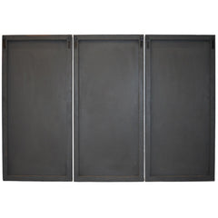 Tête de lit murale triptyque Aurore 160cm Bois sculpté Noir