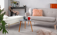 Banquette-coffre Belva moderne en tissu bouclette blanc L140cm