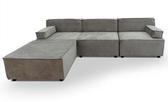 Sofá modular Celinda de terciopelo gris topo