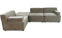 Sofá modular Celinda de terciopelo gris topo