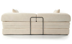Canapé 3 places convertible et modulable Bergerac Tissu bouclette Crème
