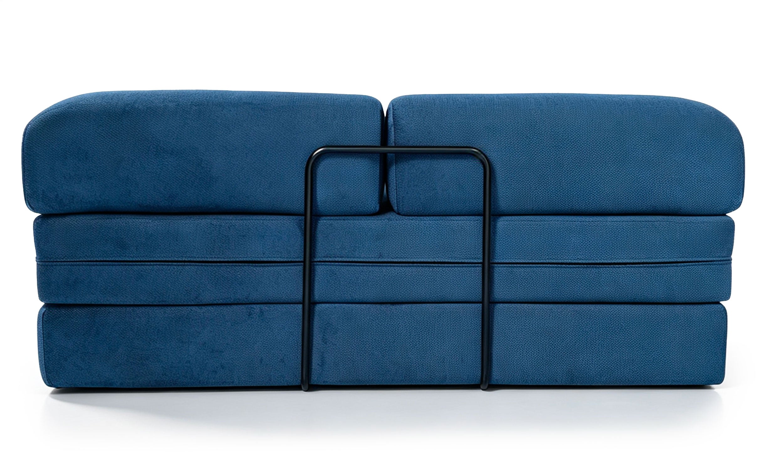 Canapé 2 places convertible et modulable Bergerac Tissu doux texturé Bleu