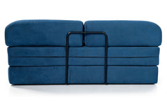 Canapé 2 places convertible et modulable Bergerac Tissu doux texturé Bleu