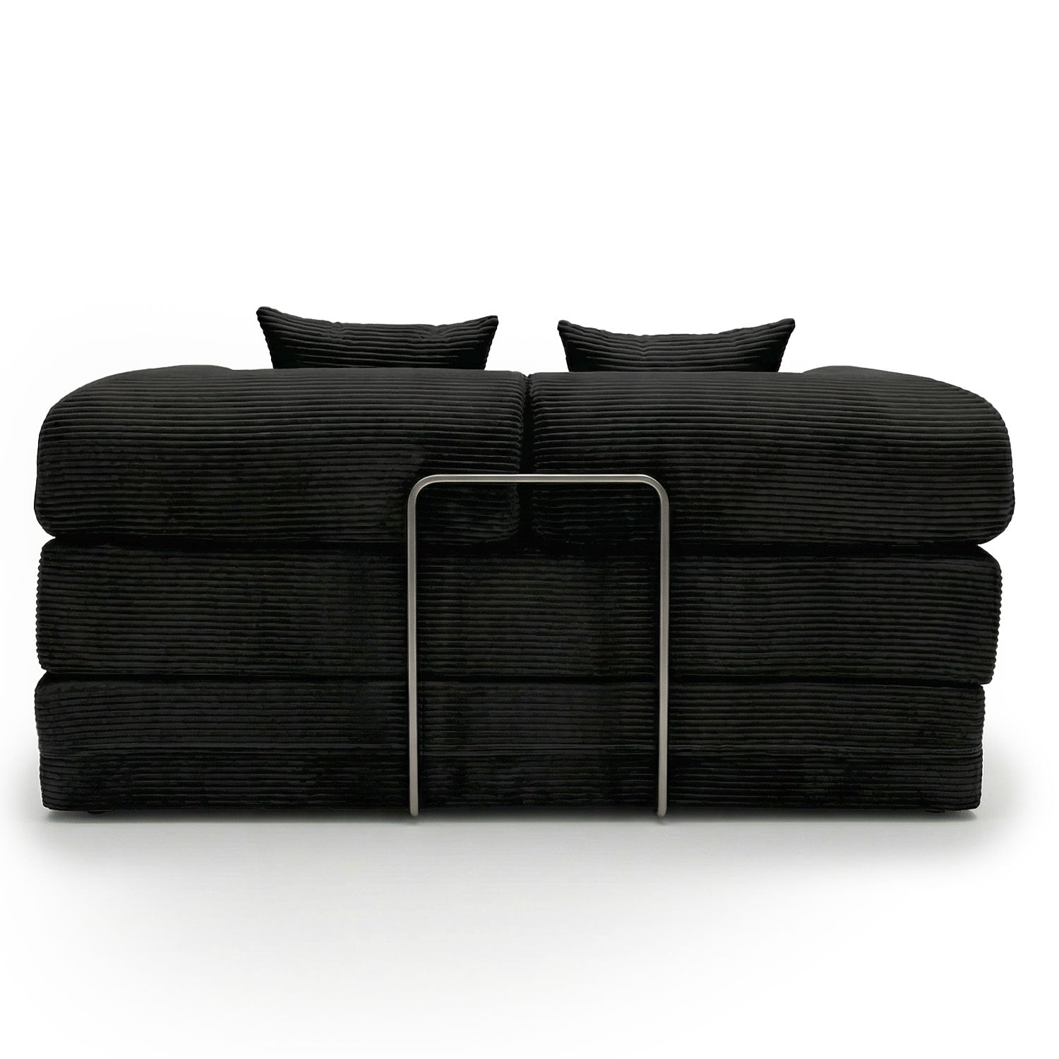 Canapé 2 places convertible et modulable Bergerac Velours côtelé Noir