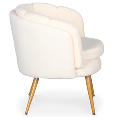 Fauteuil arrondi Brenda Tissu bouclette Beige