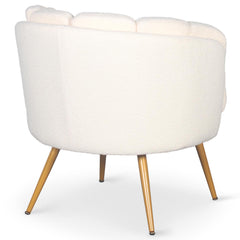 Fauteuil arrondi Brenda Tissu bouclette Beige