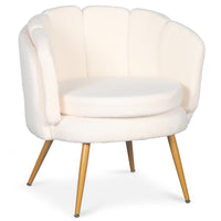 Sillón moderno de tejido bouclé beige
