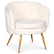Fauteuil moderne en tissu bouclette beige