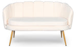 Sofá redondo de 2 plazas Arneris de tela bouclé beige