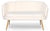 Canapé arrondi 2 places Arneris en tissu bouclette beige