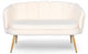 Canapé arrondi 2 places Arneris en tissu bouclette beige