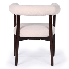 Lot de 6 chaises style scandinave chic Bringo Bois foncé et Tissu bouclette Beige