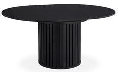 Table ronde extensible pied central style colonne Burkina 120-160cm Noir
