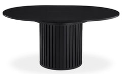 Table ronde extensible pied central style colonne Burkina 120-160cm Noir