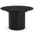 Mesa redonda extensible negra con pie central 120-160 cm