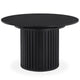 Table ronde extensible noire avec pied central 120-160 cm