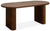 Mesa ovalada con patas de columna de madera de nogal