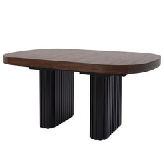Table ovale extensible 110-260cm pieds design Buxton Bois noisette