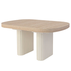 Table ovale extensible 110-260cm pieds design Buxton Effet Travertin Beige